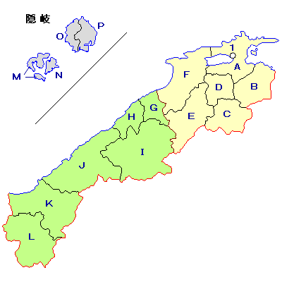 1900年の郡区:島根県