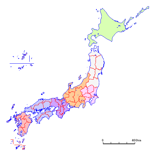 府県の変遷：区分図(1889年)