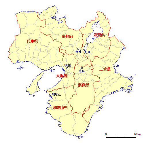 府県の変遷:区分図(1900年) 府県の変遷:区分図(1900年)